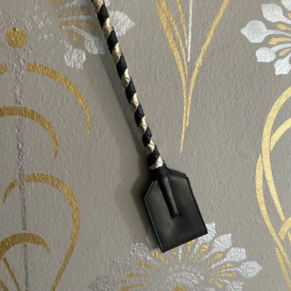 Black and Gold Braided Whip and Riding Crop BDSM